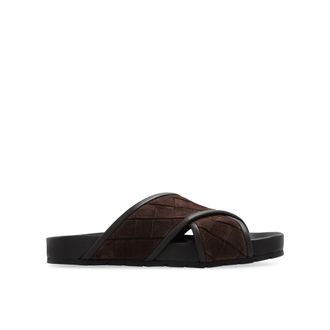 Bottega Veneta Brown Lamb Leather Mens Sandals