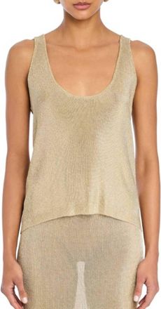 SER.O.YA Hero Metallic Knit Tank In Gold