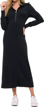 Ariella Zipper Midi Dress In Black