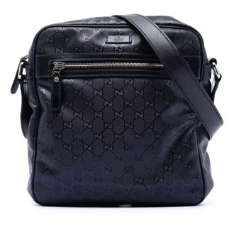 Gucci Pre-owned Womens Gg Imprime Crossbody - Black Textile - One Size