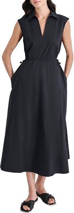 DKNY Dkny Midi Smocked Cut Out Back Dress