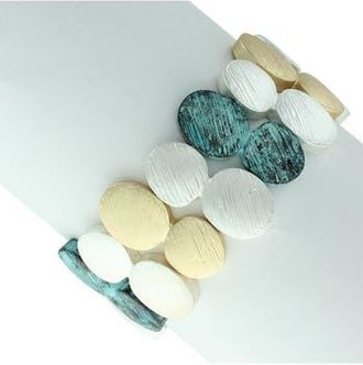 Olivia Welles Tri-Tone Matte Patina Stretch Bracelet in Patina /Multi at Nordstrom Rack