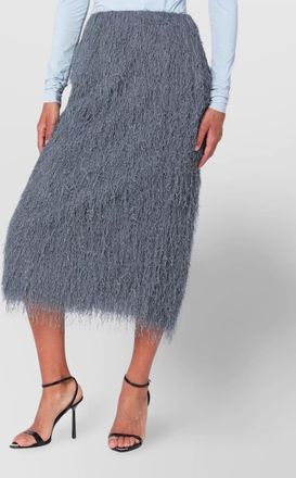 Dries Van Noten midi skirt featuring fringes and back slit