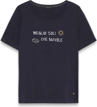 Fiorella Rubino Dames, Tops, Blauw, Maat: XL Katoen