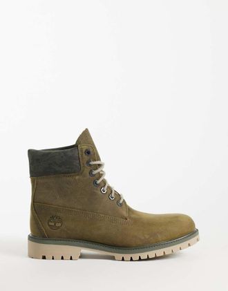 Timberland stivale impermeabile stringato da 6 pollici in khaki-Verde