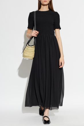 Emporio Armani Short-sleeve Dress, Womens, Black