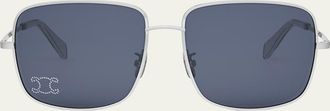 Celine Rhinestone Triomphe Metal Square Sunglasses