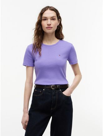 Tommy Hilfiger Womens Crewneck Favorite T-Shirt - Purple - XXL