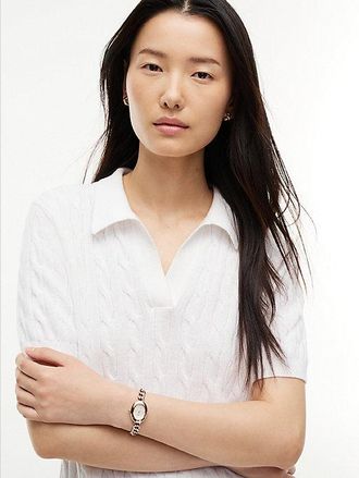 Tommy Hilfiger Oval Dial Rose Gold-Plated Bracelet Watch