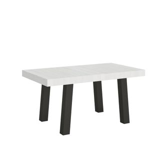 Itamoby Mesa extensible 90x160/264 cm efecto madera fresno blanco, hierro
