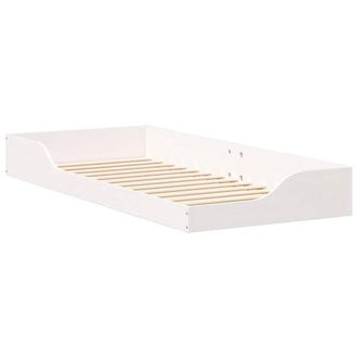 Berkfield Home Floor Bed Frame White 80 x 210 cm Solid pine wood