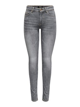Only Skinny-fit-Jeans ONLY ONLBLUSH MID WAIST SKINNY DNM DOT, Damen, Gr. XL, L&auml;nge 30, grau denim, Denim/Jeans, Obermaterial: 92% Baumwolle, 6% Elastomulti