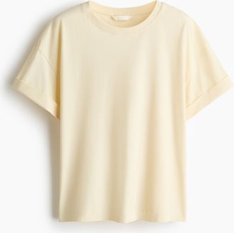 H&M Baumwoll-T-Shirt in Loose Fit - Blassgelb