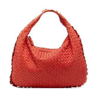 Bottega Veneta Pre-owned Tote Bags, female, Red, Size: ONE SIZE Pre-owned Woven Leather Hobo Bag