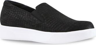 Munro Lennox Slip-On Sneaker in Black Croc Nubuck at Nordstrom Rack, Size 9.5