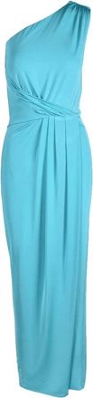 Access Fashion One-Shoulder Aqua Midi Dress