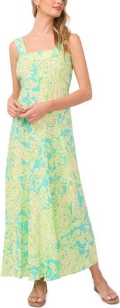Vince Camuto Paisley Maxi Sundress in Lime Press at Nordstrom, Size Xx-Large