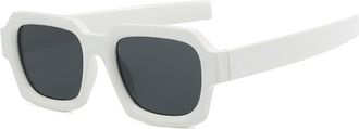 Generic Square Women Outdoor Sunglasses Vacation Men Sports Driving Sun Glasses(White)