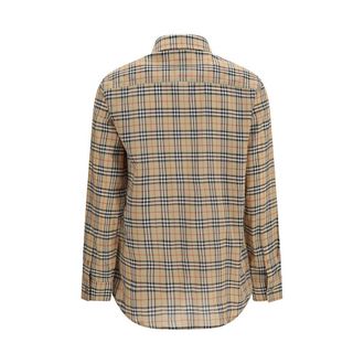 Burberry Check Cotton Shirt - Beige