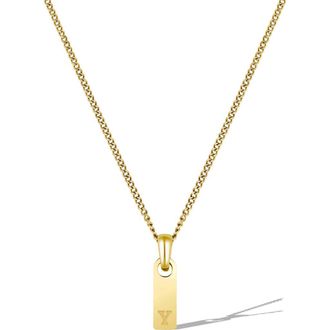 Vincero Mens Initial Pendant Necklace in Gold - Y at Nordstrom