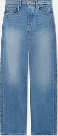 Rhude Mens Blue Wide-Leg Denim Trousers