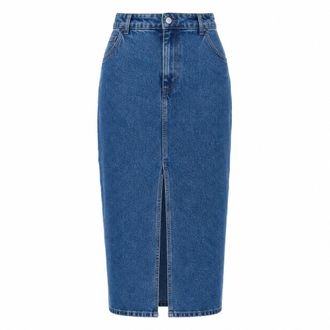 Ted Baker Heloda Blauwe Denim Midi-rok Met Split In Het Midden