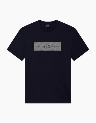 A|X Armani Exchange Mens Slim Fit Graphic Logo Navy T-Shirt - Size: 38