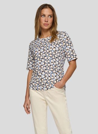 Rabe T-Shirt RABE, Damen, Gr. 36, schoko, Jersey, Obermaterial: 92% Baumwolle, 8% Elasthan, bedruckt, gemustert, normal h&uuml;ftbedeckend, Rundhals, Shirts T-S