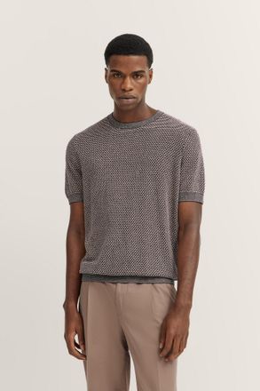 Bugatti T-Shirt BUGATTI, Herren, Gr. XXL, blau (390, marine), 55% Leinen, 45% Modal, unifarben, regular fit, Rundhals, Rippb&uuml;ndchen, Shirts T-Shirt, mit Waben