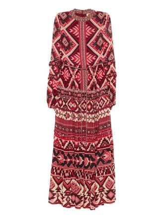 Farm Rio Ainika maxi-jurk met geometrisch patroon - Rood