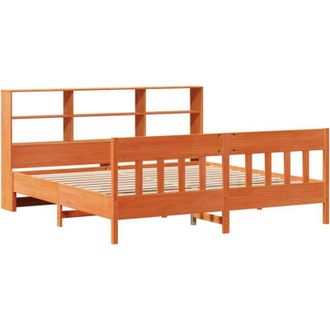 vidaXL Vidaxl - Cama Sin Colch&oacute;n Madera Maciza De Pino Marr&oacute;n Cera 180x200 Cm
