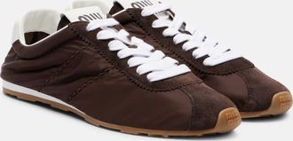 Miu Miu Plume suede-trimmed sneakers