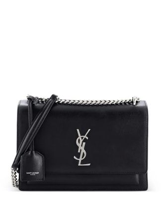 Saint Laurent Sunset Leather Medium crossbody bag - women - Calf Leather - One Size - Black