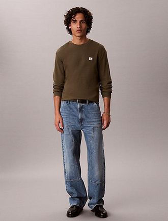 Calvin Klein Camiseta De Manga Larga De Punto Gofrado