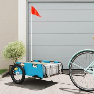 vidaXL Vidaxl - Remolque Para Bicicletas Hierro Y Tela Oxford Azul