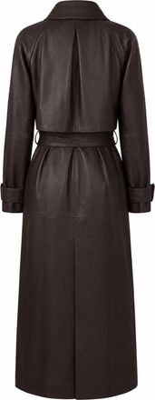 Nour Hammour Lambskin Wrap Coat with Belt Coat - Brown