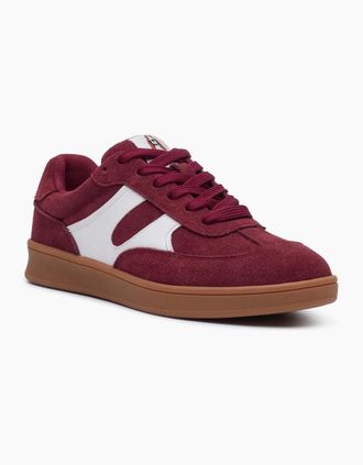 Hush Puppies Womens Hush Puppies Maura Suede Womens Bordeaux Trainers - Red - Size: 8