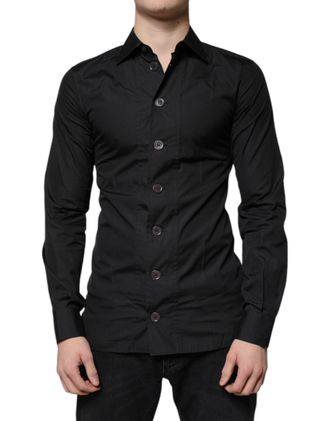 Dolce & Gabbana Cotton Formal Shirt - Black