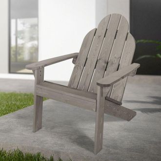 ML Design Ml-design Silla De Jard&iacute;n Adirondack De Madera Maciza Abeto 92,5x70x89 Cm Gris Asiento De Parque Con Reposabrazos Resistente A La Intemperie Mecedora 