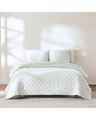 Lush Décor Diamond Leaf Jacquard Reversible Matelassé Coverlet Set