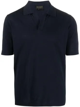 Dell'Oglio open-placket cotton polo shirt - men - Cotton - 46 - Blue