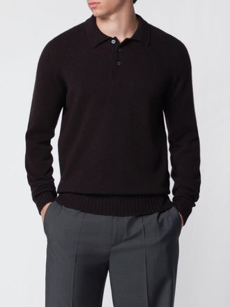 Drumohr Polo in puro cashmere a maniche lunghe con chiusura a tre bottoni