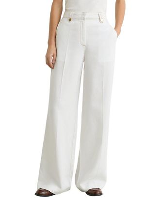 Reiss Petite Kaia Lyocell Topstitched Wide Leg Trouser