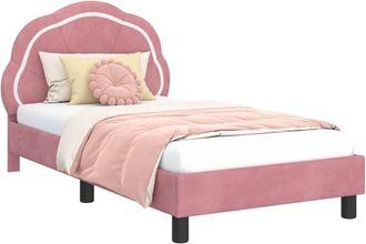 vidaXL Cama Para Ni&ntilde;os Con Cabecero Rosa 80 X 160 Cm Terciopelo Vidaxl