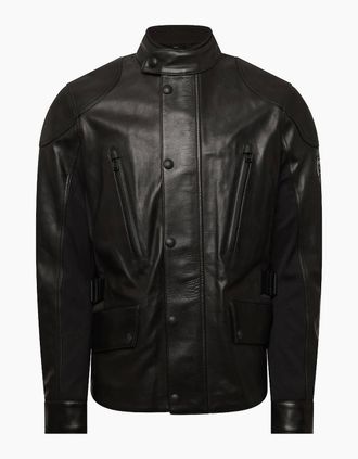 Belstaff Mens Motorcycle Leather Jacket - Black - Size: 38/Regular