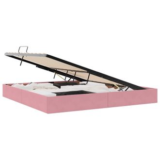 vidaXL Letto Ottomano Con Archiviazione Rosa 200 X 200 Cm Velluto Vidaxl