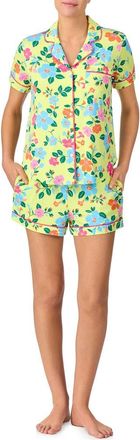 Kate Spade New York print short pajamas in Yellow Green Flower at Nordstrom, Size Small