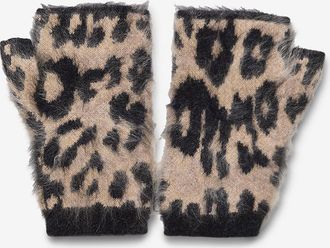 Kujten Fingerlose Handschuhe aus Kaschmir mit Leo-Motiv Mini Sotchy