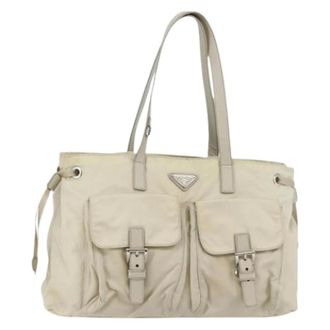 Prada Pre-owned Tote Bags, female, Beige, Size: ONE SIZE Pre-owned Vintage Tote Bag