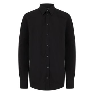 Dolce & Gabbana Casual Shirts, male, Black, Size: 3XL Cotton Poplin Shirt
